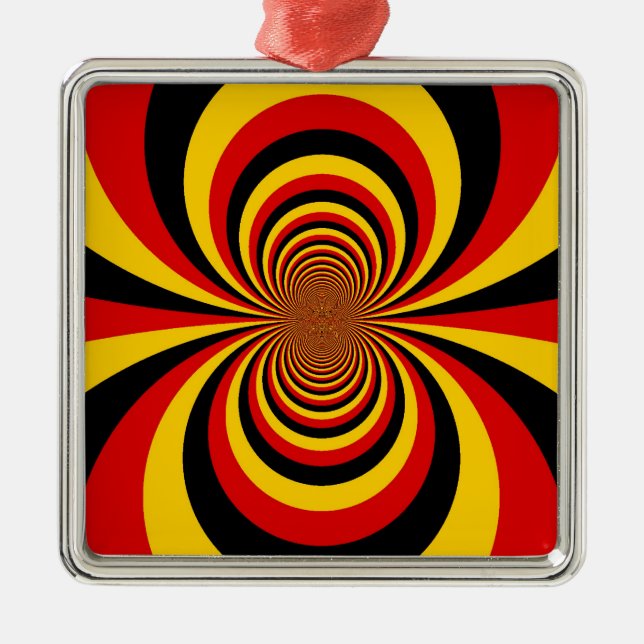 I Kärlek Tyskland du National Flagga Art Print Julgransprydnad Metall (Framsidan)