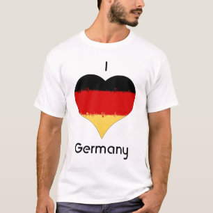 I Kärlek Tyskland Grunge Heart Flagga Design T Shirt