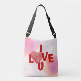 I KÄRLEK U hjärta Axelväska