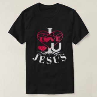 I KÄRLEK U JESUS MÖRK T-SHIRT