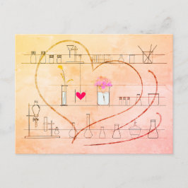 "I kärlek U", skriven med glassware-vykort Vykort