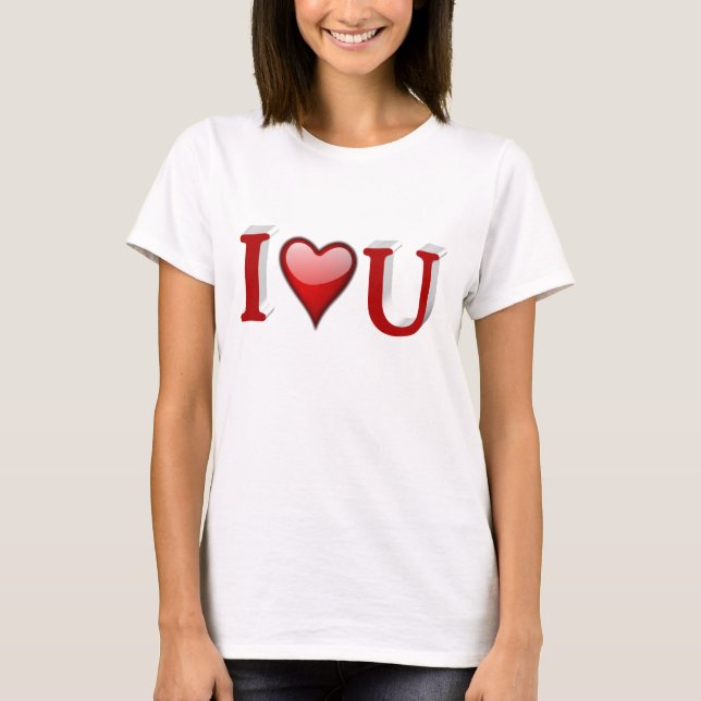 I Kärlek U Valentines day Red Tee Shirt (Framsida)