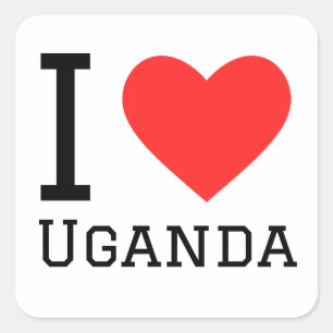 I kärlek uganda square Sticker Fyrkantigt Klistermärke