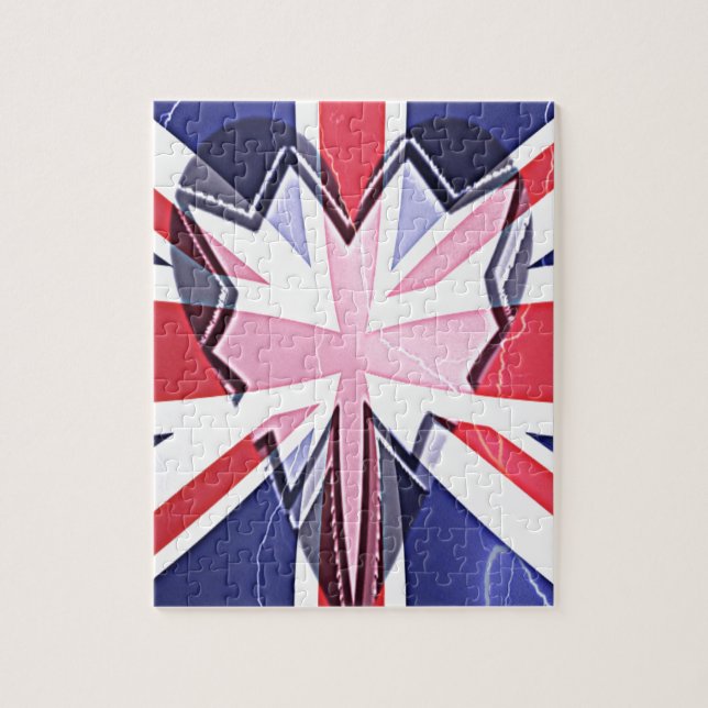 "I Kärlek UK" Art Print Pussel (Vertikal)