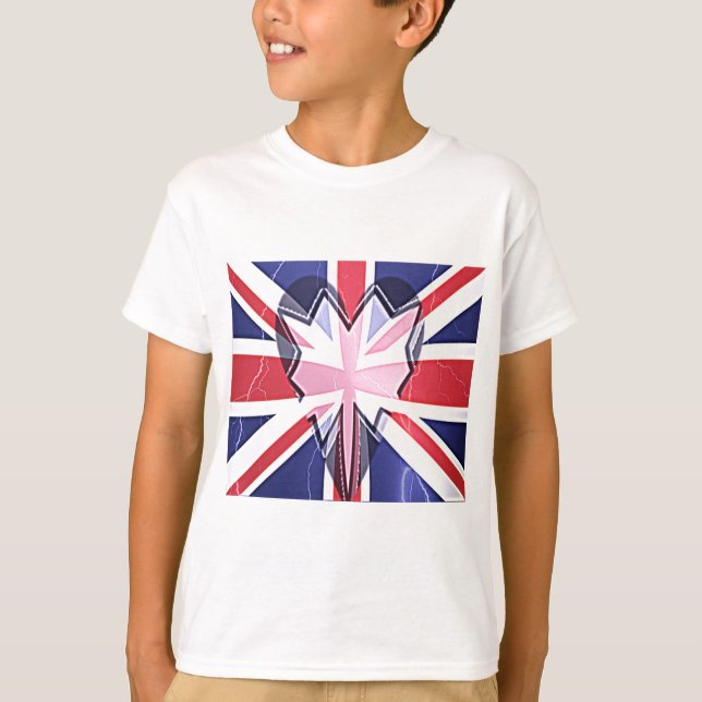 "I Kärlek UK" Art Print Tee Shirt (Framsida)