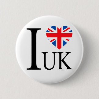 I Kärlek, UK Underbar Britain Flagga Heart Knapp