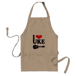 I Kärlek Uke Ukulele Apron Förkläde