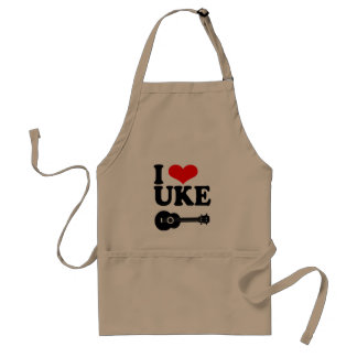 I Kärlek Uke Ukulele Apron Förkläde