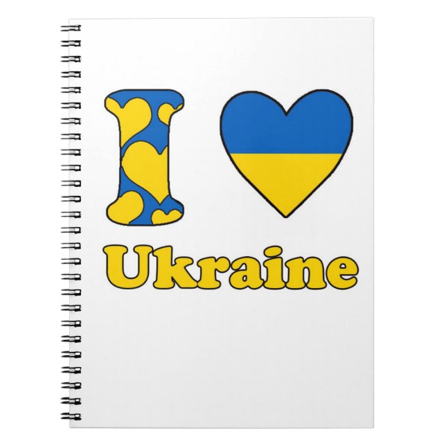 I kärlek Ukraina Anteckningsbok Med Spiral (Framsidan)