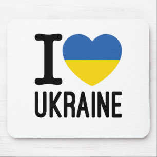 I Kärlek Ukraina Heart Ukrainska Flagga Musmatta