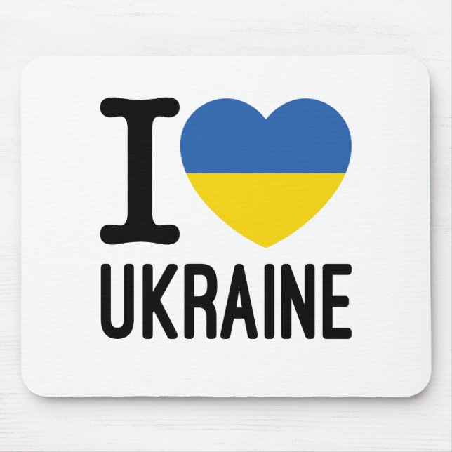 I Kärlek Ukraina Heart Ukrainska Flagga Musmatta (Framsidan)