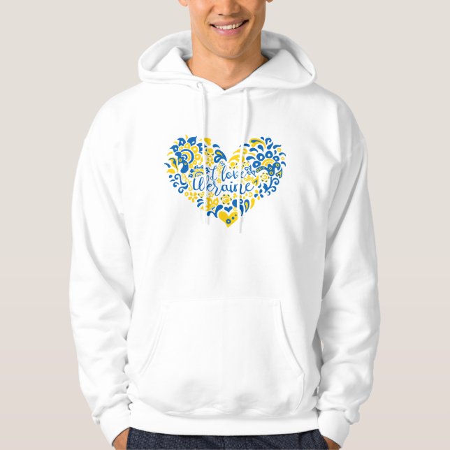 I kärlek Ukraina inspirationcitat hjärt-Shirt Hoodie (Framsida)