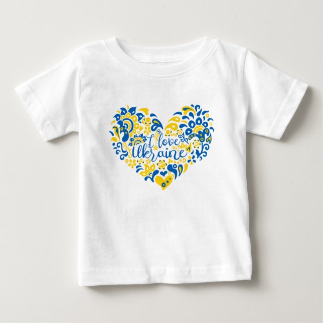 I kärlek Ukraina inspirationcitat hjärt-Shirt T Shirt (Framsida)