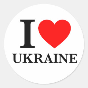 I Kärlek Ukraina Runt Klistermärke