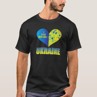 I Kärlek Ukraina Ukrainas Flagga Heart T Shirt