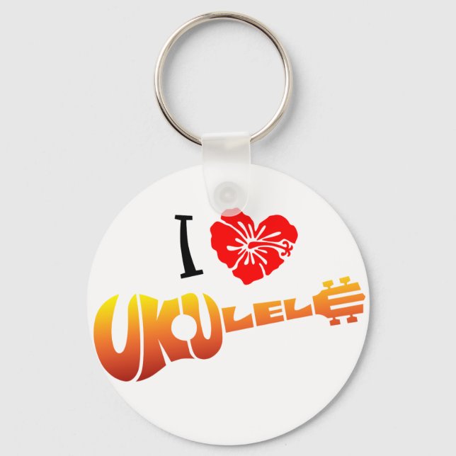I Kärlek Ukulele Nyckelring (Framsida)
