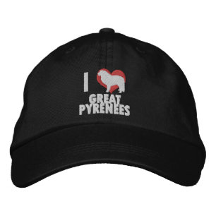 I Kärlek Underbara Pyrenéerna Embroiderat Hat (Mör Broderad Keps