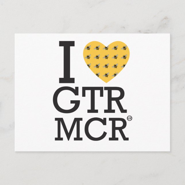 I kärlek Underbarare Manchester / I hjärta GTR MCR Vykort (Framsida)