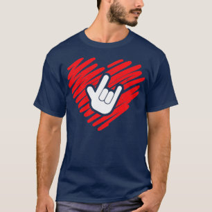 I kärlek undertecknar du dövet språk och hälsar på t shirt