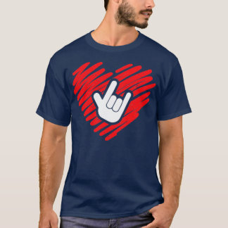 I kärlek undertecknar du dövet språk och hälsar på t shirt
