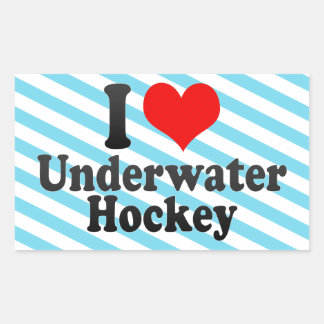 I kärlek Underwater Hockey Rektangulärt Klistermärke