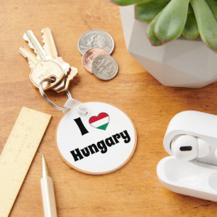I kärlek Ungern & Heart - land, resa/sport Nyckelring