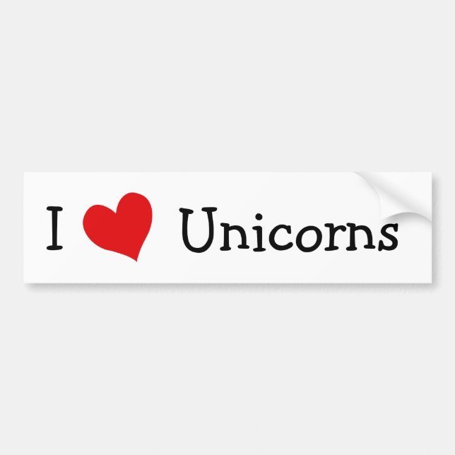 I Kärlek Unicorns Bildekal (Framsidan)