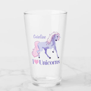 I Kärlek Unicorns Cute Anpassningsbar Unicorn Glaskopp