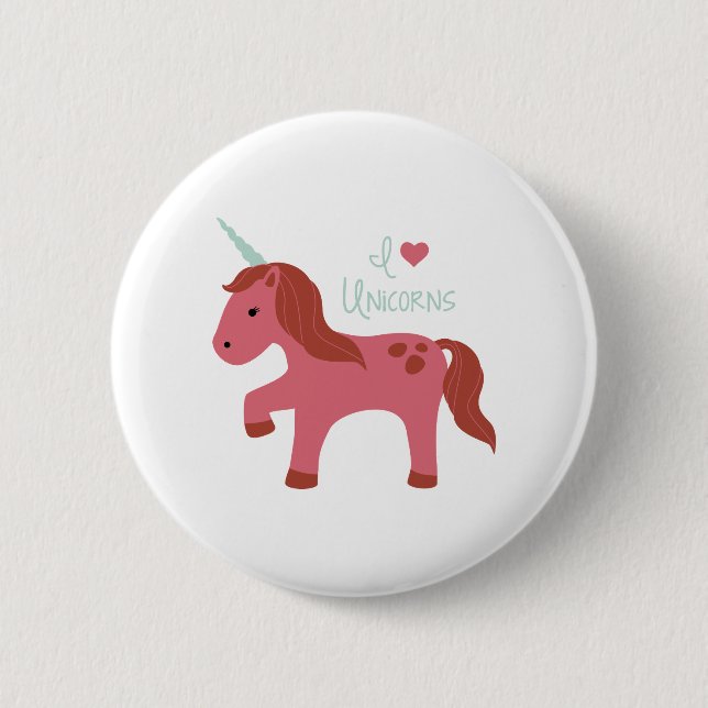 I Kärlek Unicorns Knapp (Framsida)