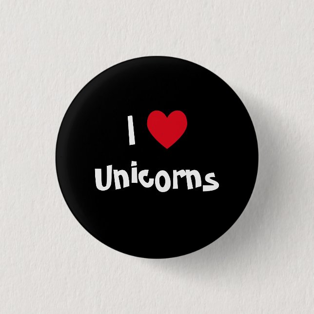I Kärlek Unicorns-knapp Knapp (Framsida)