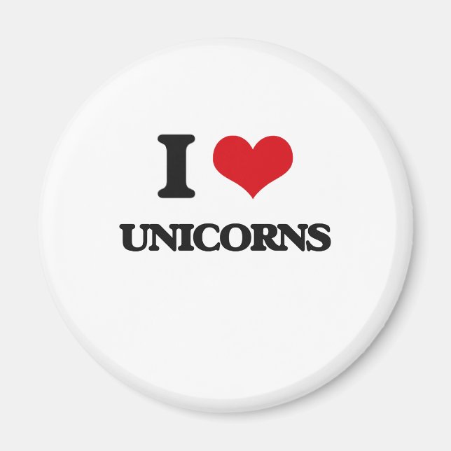 I kärlek Unicorns Magnet (Framsidan)