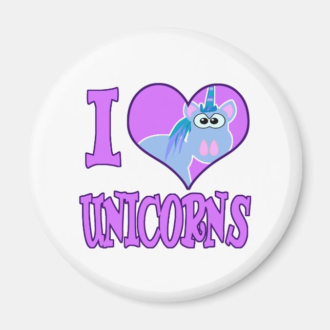 I Kärlek unicorns Magnet (Framsidan)