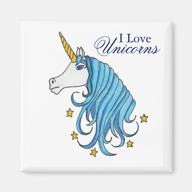I Kärlek Unicorns Magnet (Framsidan)