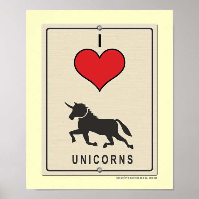 I Kärlek Unicorns Poster (Framsidan)