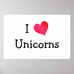I Kärlek Unicorns Poster