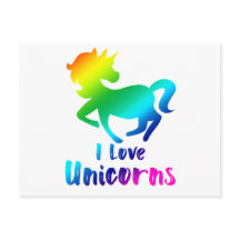 I Kärlek Unicorns Rainbow Design