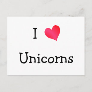 I Kärlek Unicorns Vykort