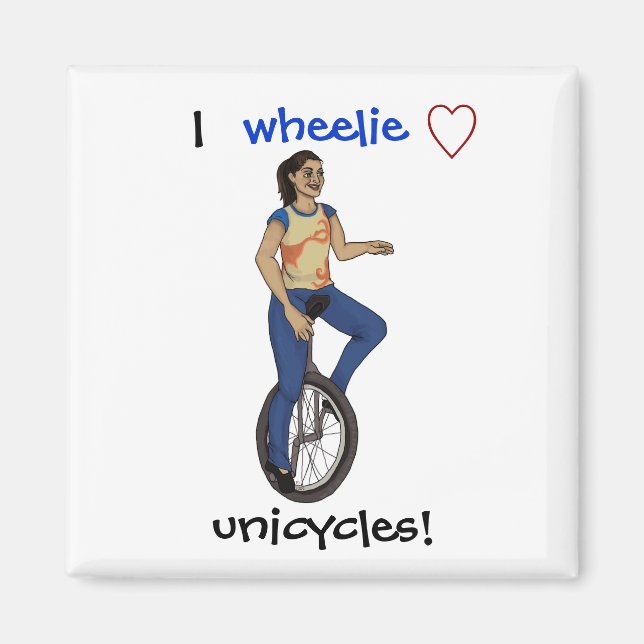 I kärlek unicycles magnet (Framsidan)