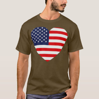 I Kärlek, United Stater HeartShaped American Flagg T Shirt