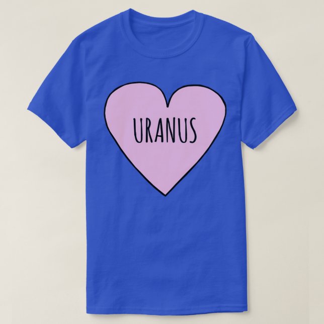 I Kärlek Uranus Astronomi och Uranus Älskare Valen T Shirt (Design framsida)