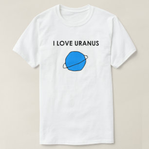 I KÄRLEK URANUS Heart Space Planets Astronomer Sta Tee Shirt