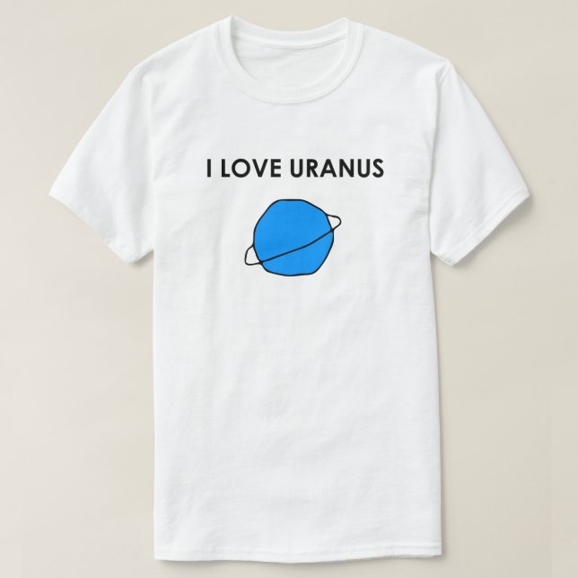 I KÄRLEK URANUS Heart Space Planets Astronomer Sta Tee Shirt (Design framsida)