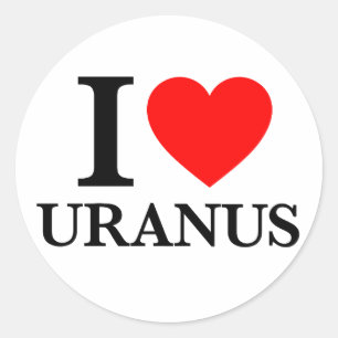 I Kärlek Uranus Runt Klistermärke