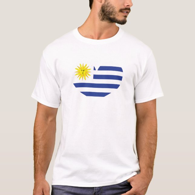 I Kärlek Uruguay Flagga T Shirt (Framsida)