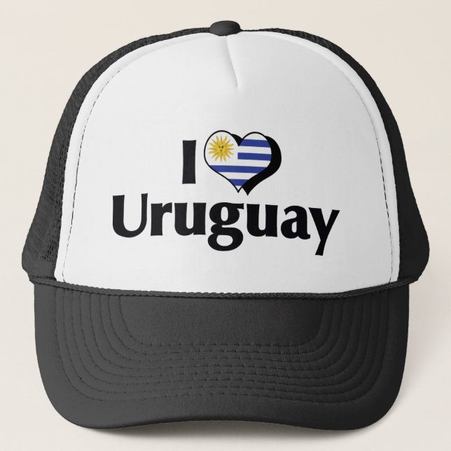 I Kärlek Uruguay Flagga Truckerkeps (Framsida)