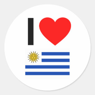 i kärlek uruguay runt klistermärke