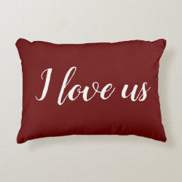 "I kärlek us" på Söt Deep Red Accent Pillow Prydnadskudde
