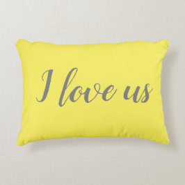 "I kärlek us" på Söt Gult Dekorpanel Prydnadskudde