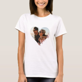 I kärlek us Script Heart Photo Rosa T Shirt