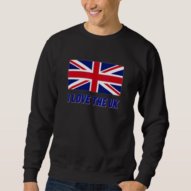 I Kärlek, US Union Jack Flagga Lång Ärmad Tröja (Framsida)